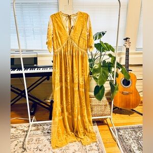 Pink Blush Marigold Lace Maxi Dress